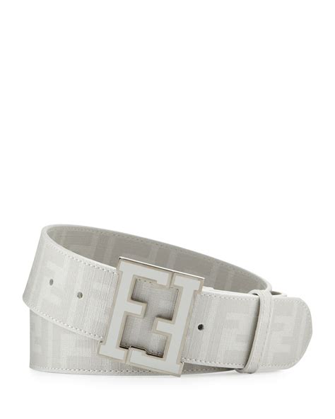 fendi men's zucca ff-buckle belt white|fendi zucca belt products for sale .